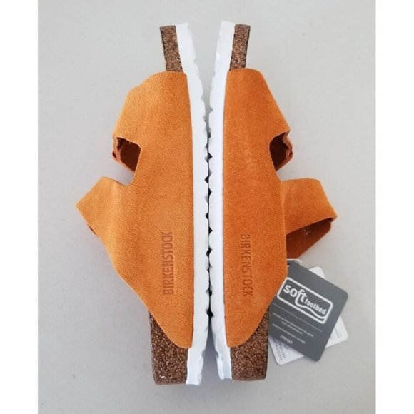 Birkenstock Arizona Soft Footbed Sandals Russet Orange Suede Womens 37 Narrow - Picture 4 of 6